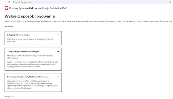 Logowanie do KSeF - etap 3