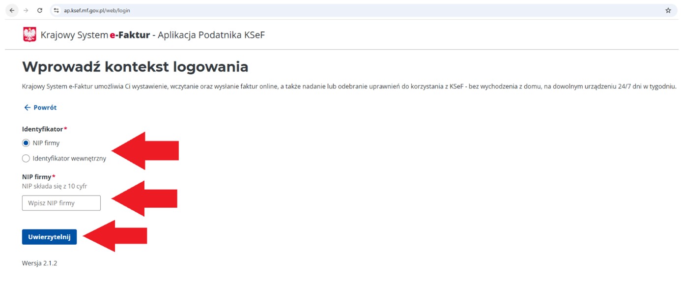 Logowanie do KSeF - etap 4