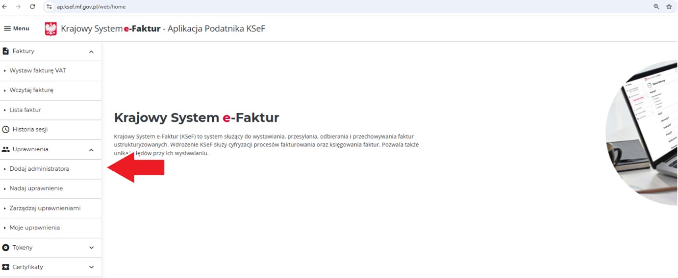 Nadawanie uprawnień KSeF - etap 1