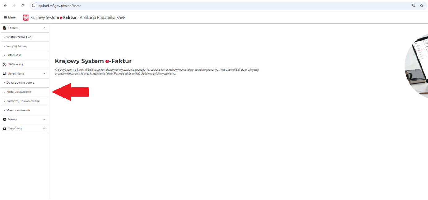 Nadawanie uprawnień KSeF - etap 3