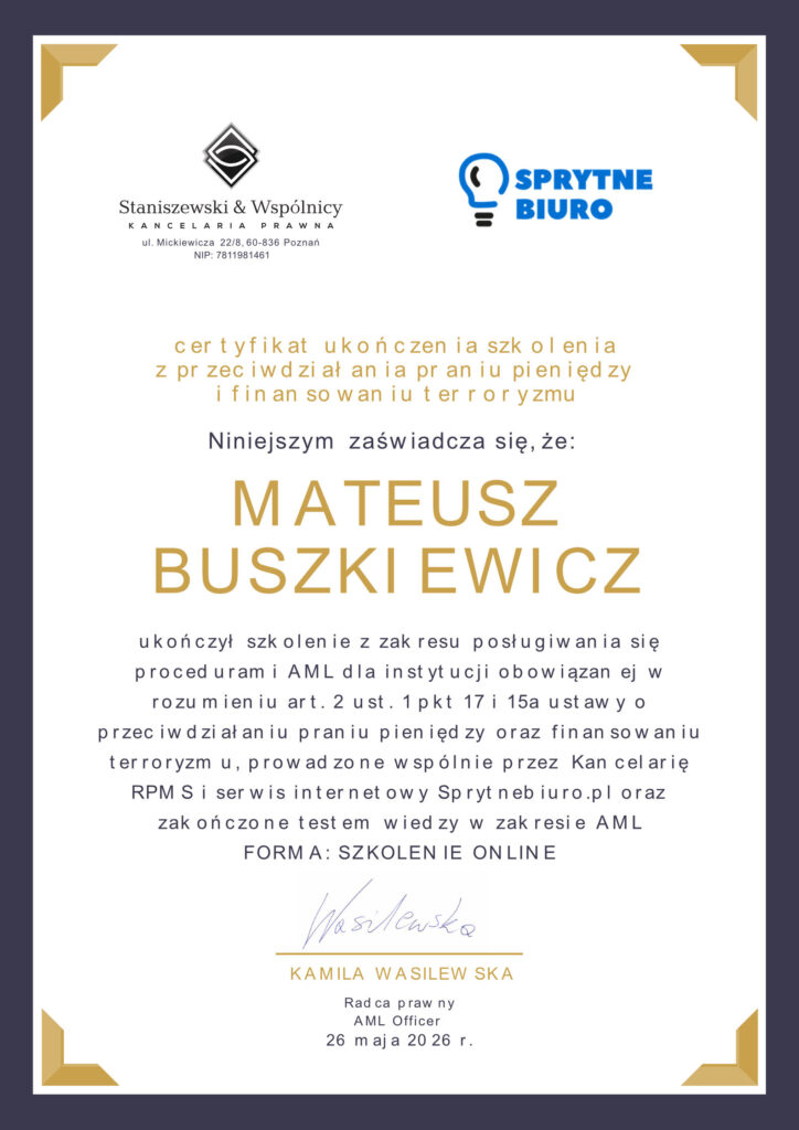 Mateusz Buszkiewicz - AML