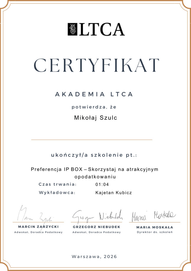 Certyfikat Preferencja IP BOX – Skorzystaj na atrakcyjnym opodatkowaniu